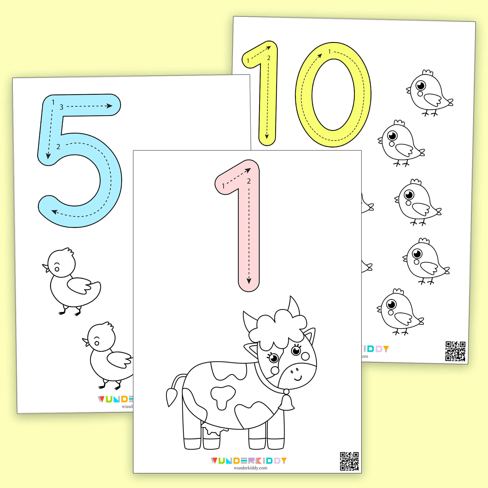 Count and color worksheets â printable number coloring pages pdf