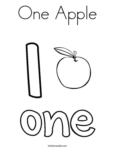 One apple coloring page