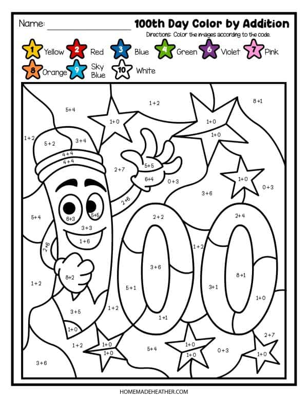 Day color by number printables homemade heather