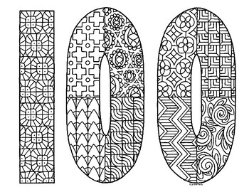 Day one hundred zentangle coloring page by pamela kennedy tpt