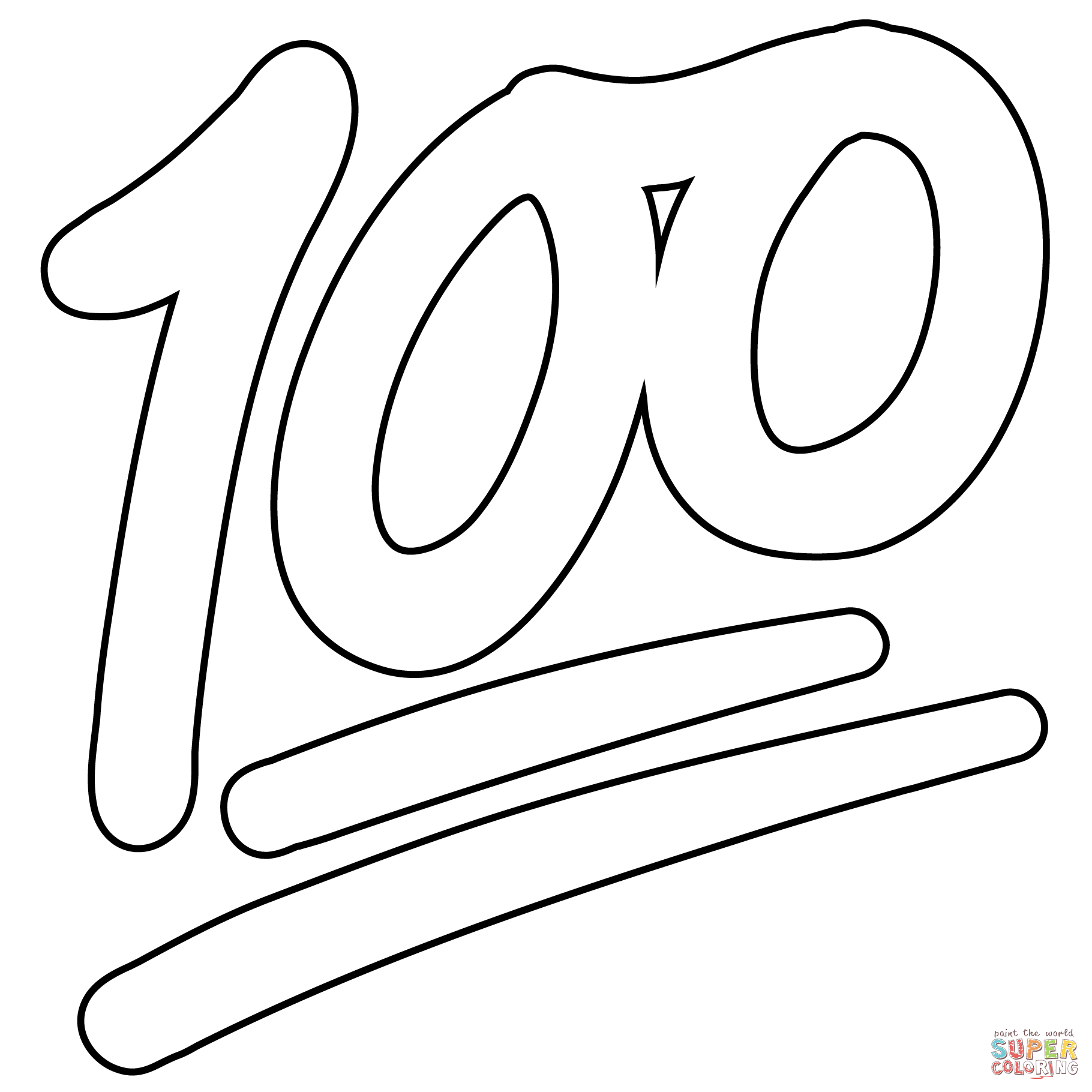 Hundred points emoji coloring page free printable coloring pages