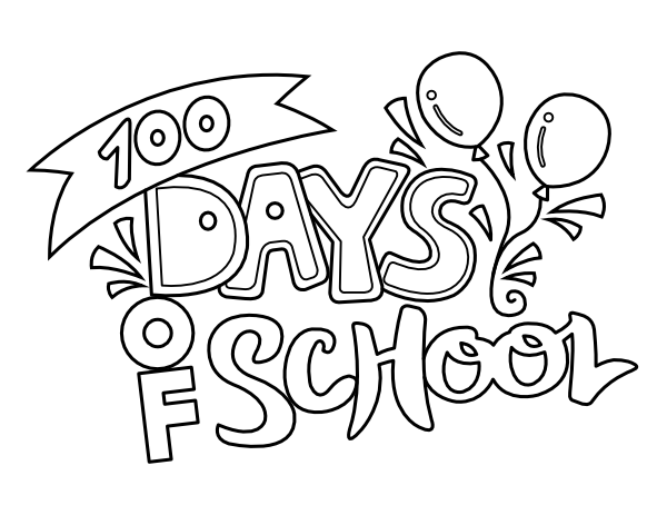 Printable simple days of school coloring page