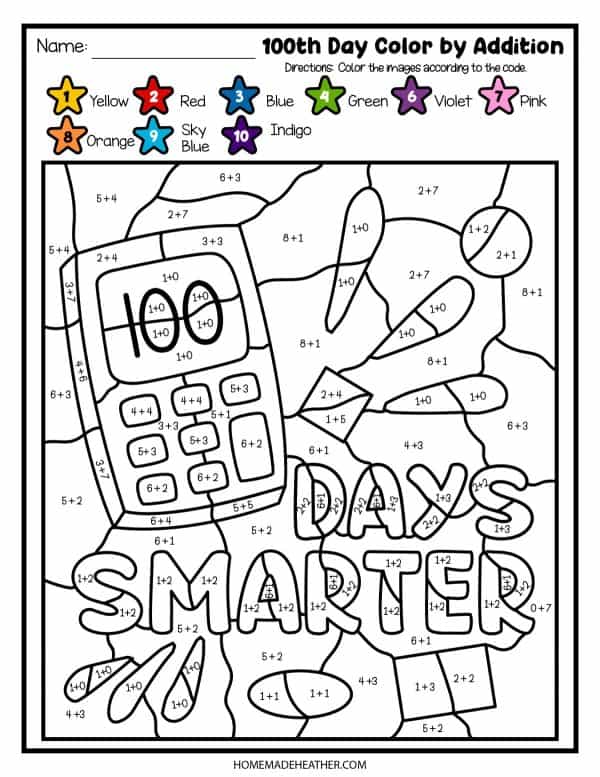 Day color by number printables homemade heather