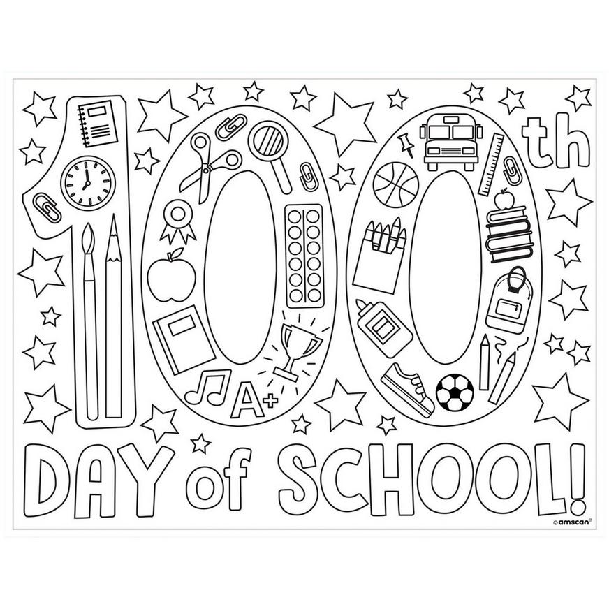 Days of school coloring pages in x in ct party city