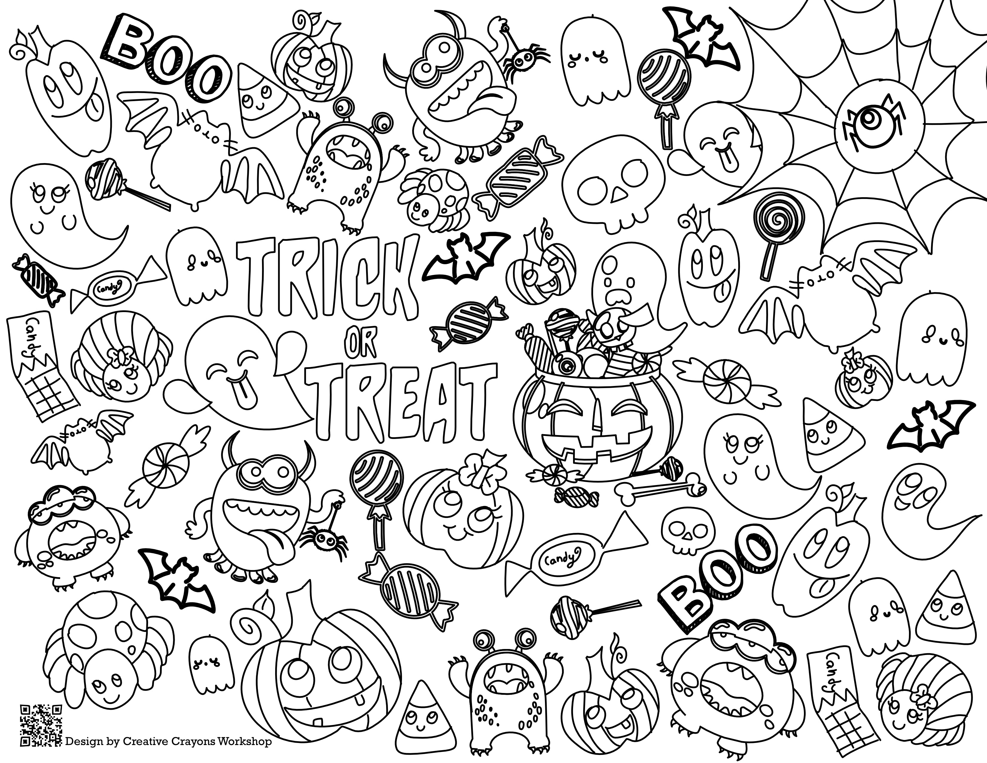 Halloween coloring page â creative crayons workshop