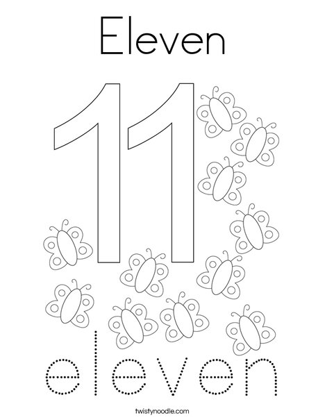 Eleven coloring page