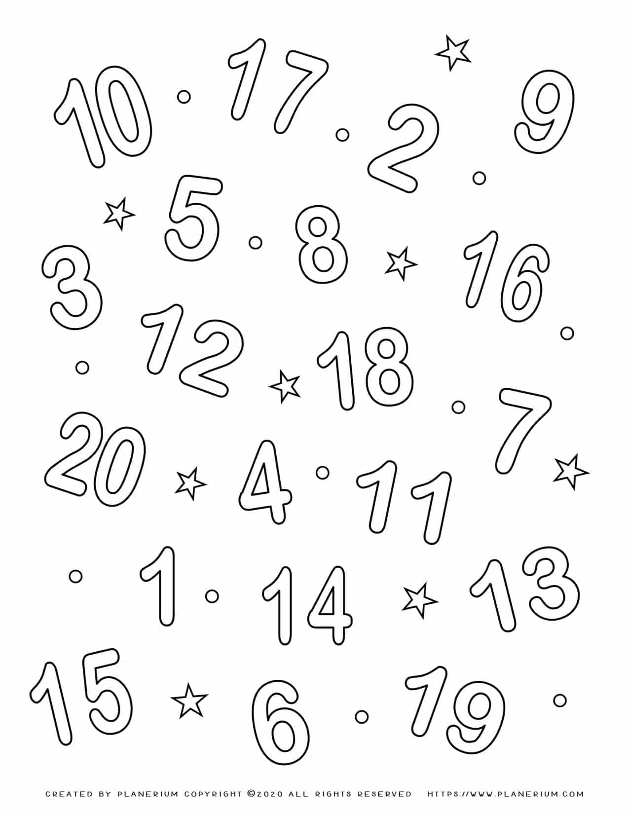 Number coloring pages