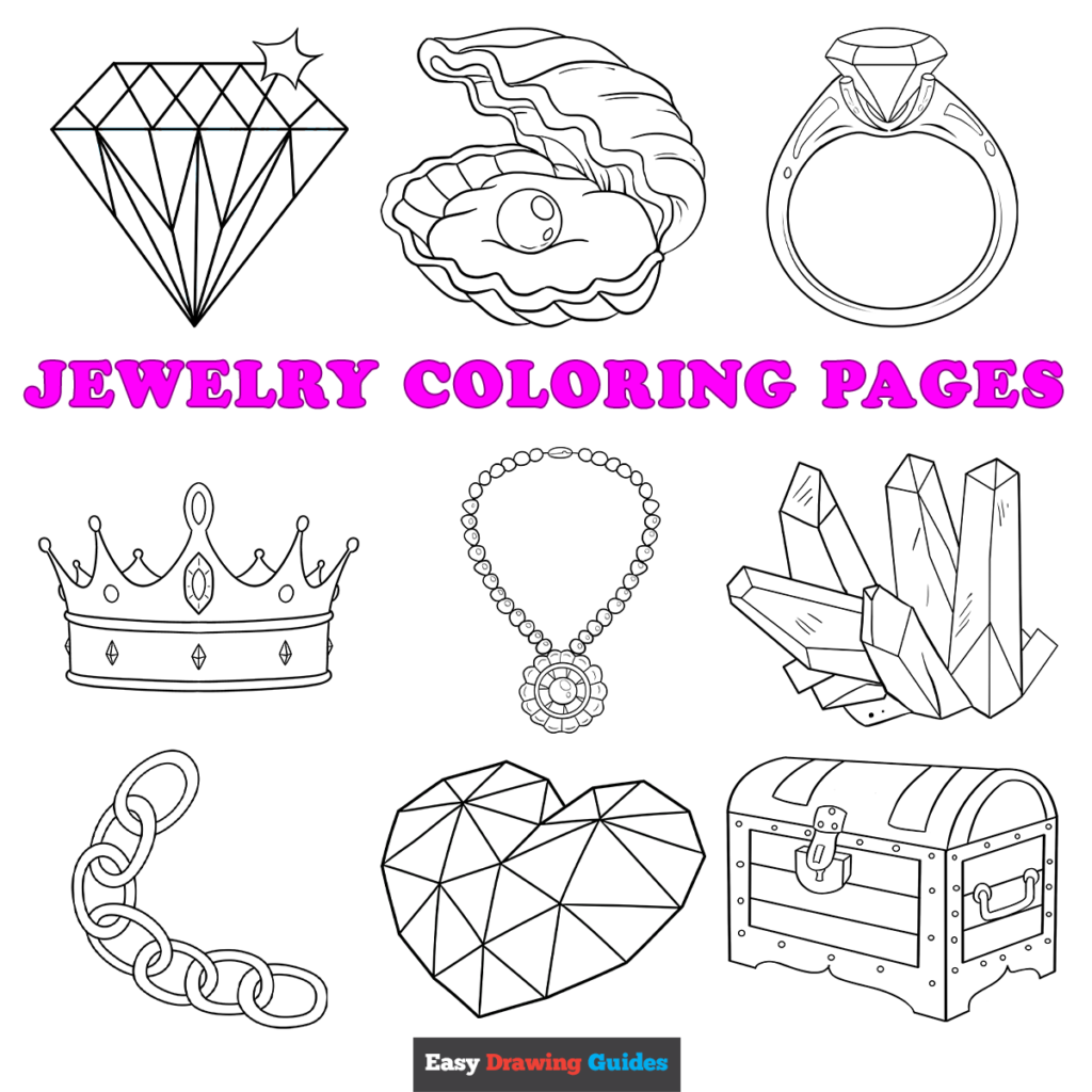 Free printable jewelry coloring pages for kids