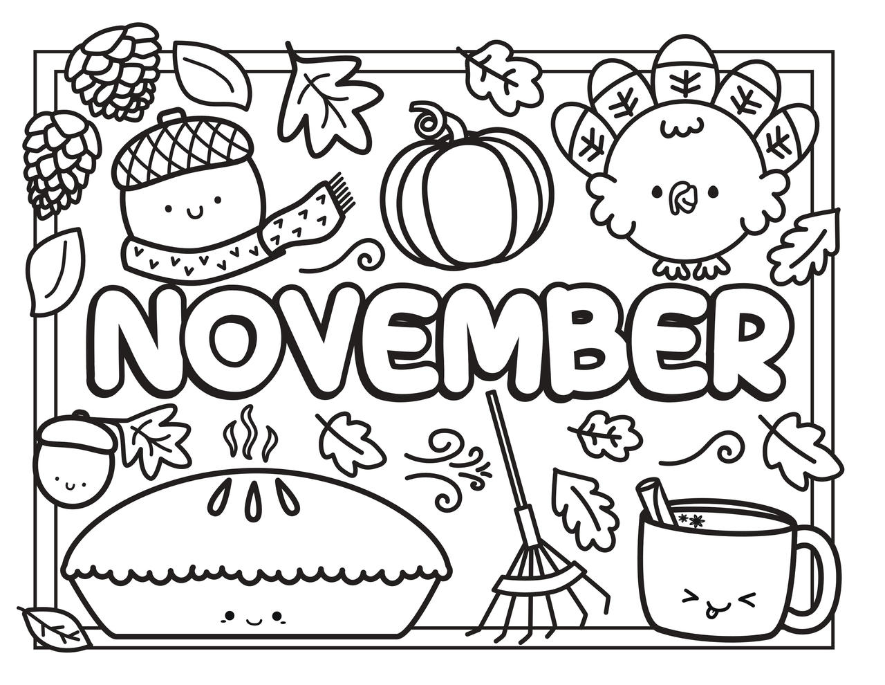 November coloring pages by coloringpageswk on