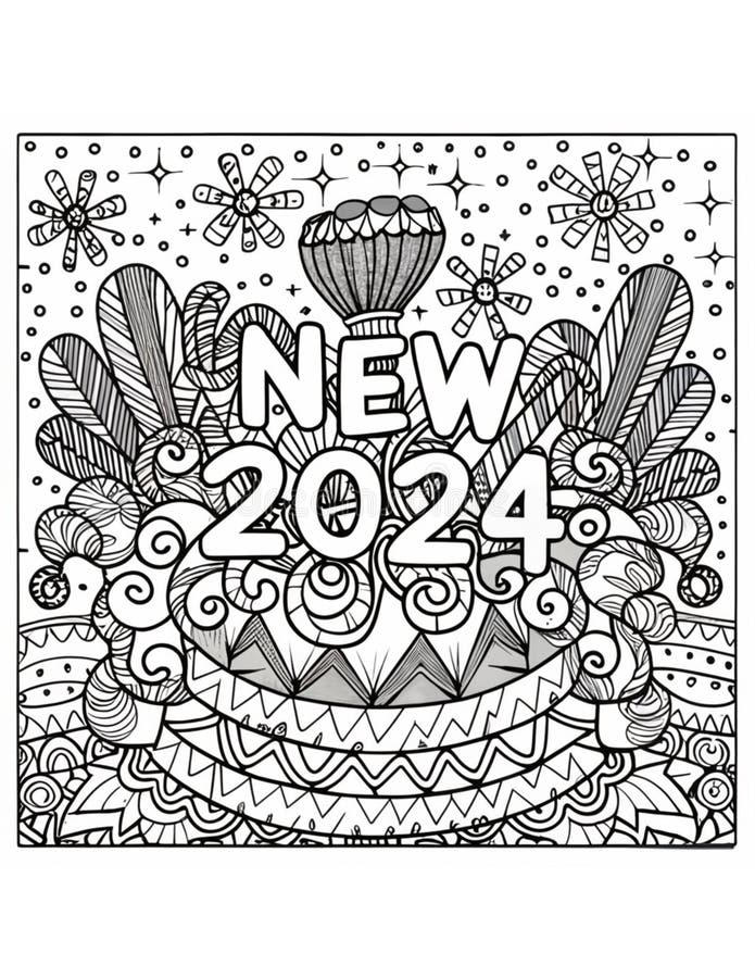 Happy new year coloring pages by coloringpageswk on