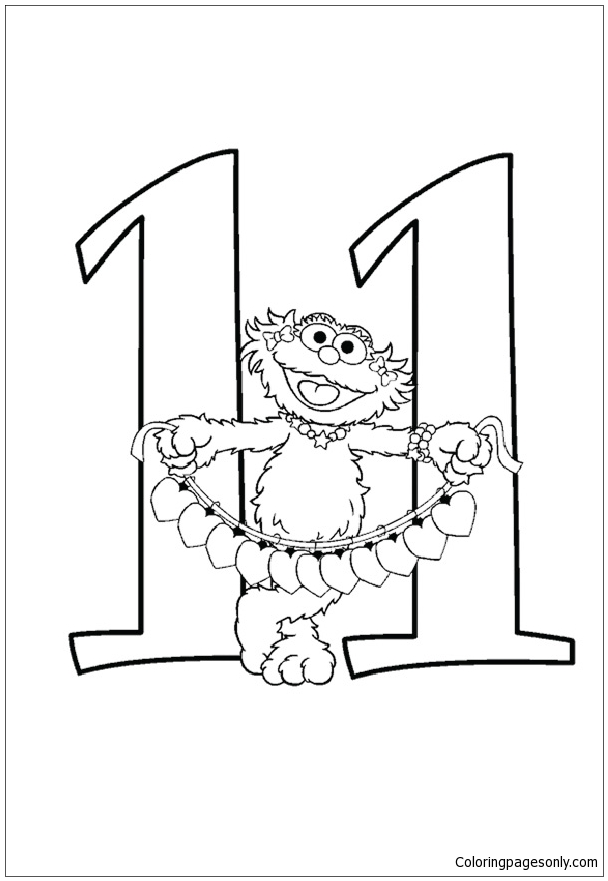 The funny number coloring pages