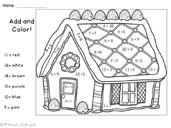 Christmas color by number christmas coloring pages by st grade salt life