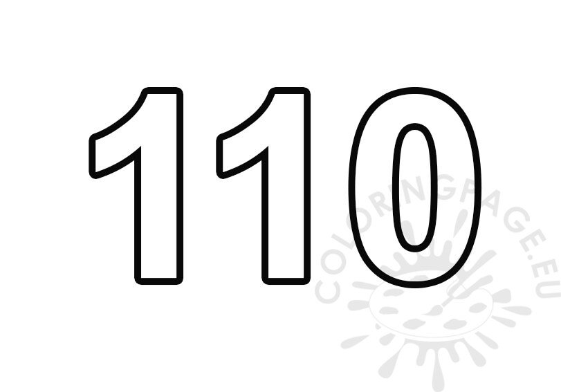 Number outline coloring page