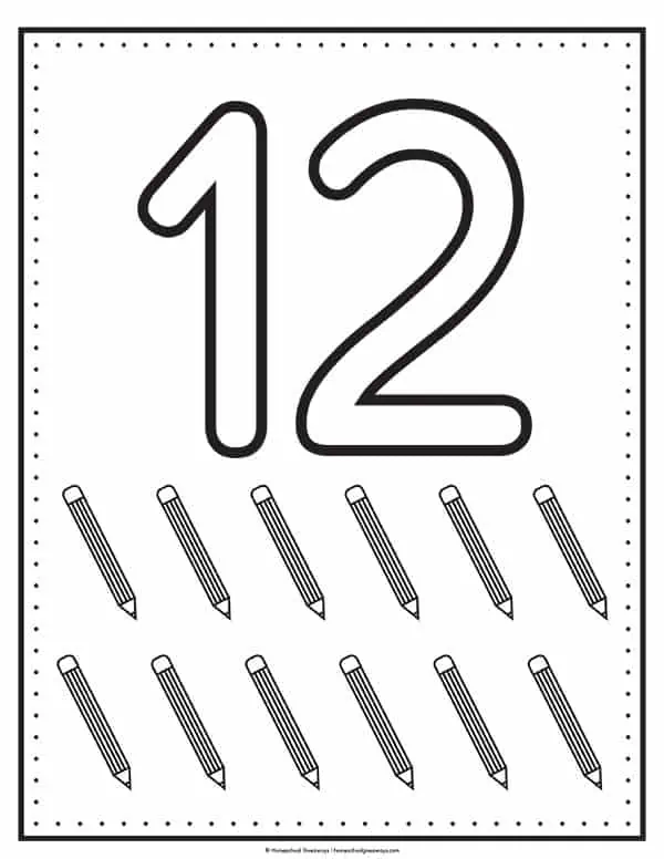 Printable number coloring pages for early learners