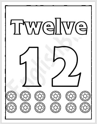 Number coloring page for kids