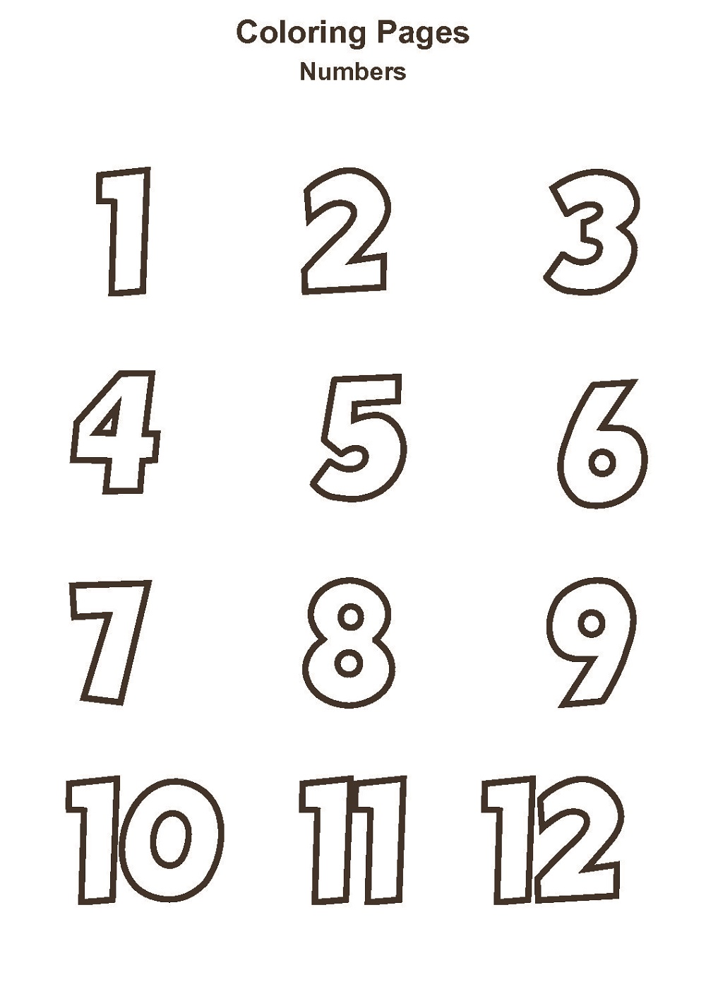 Number coloring pages