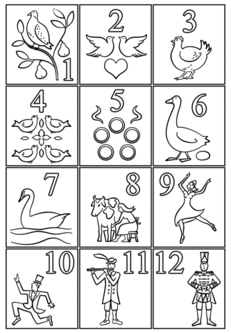 Days of christmas coloring page free printable coloring pages