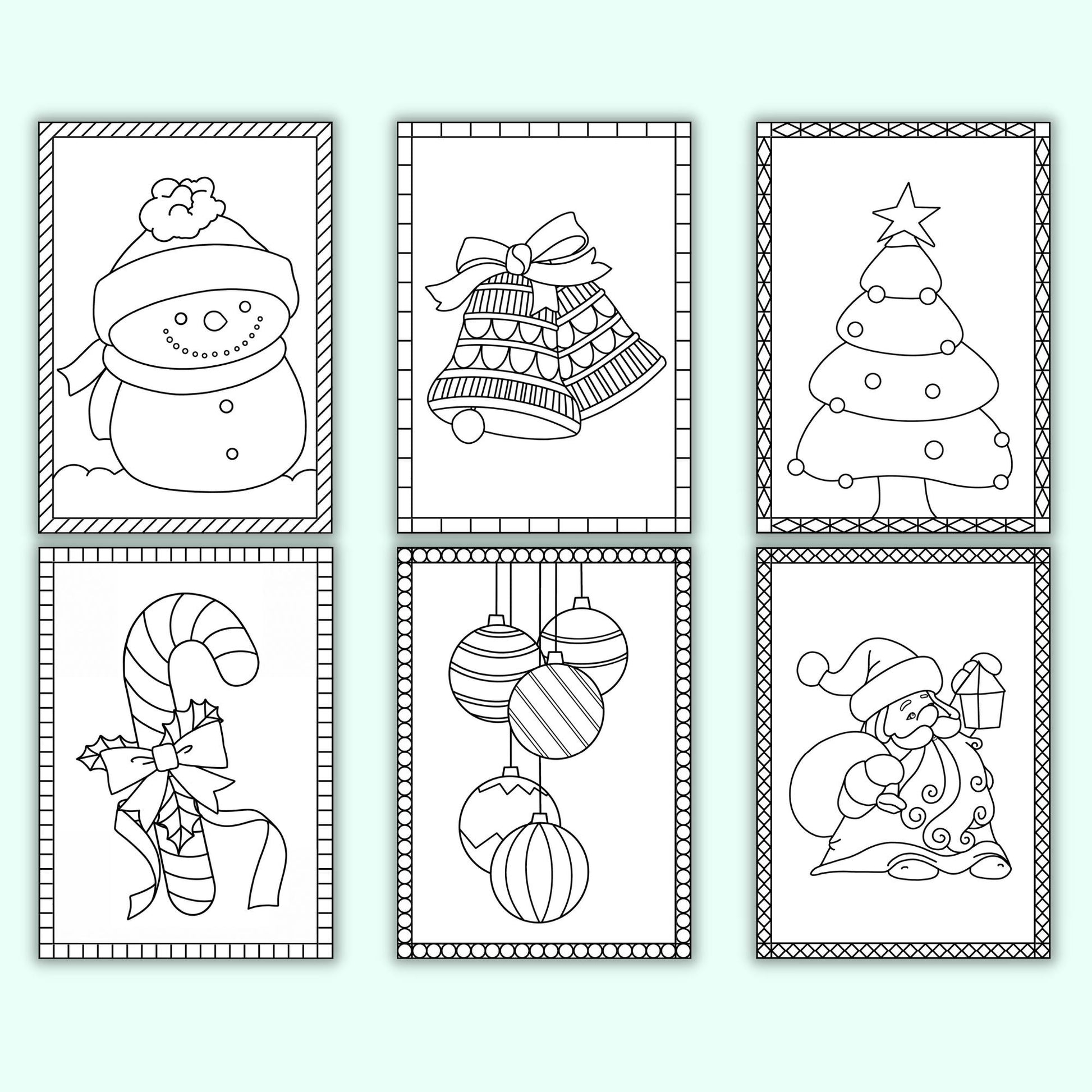 Christmas colouring cards set of â printables by the craft