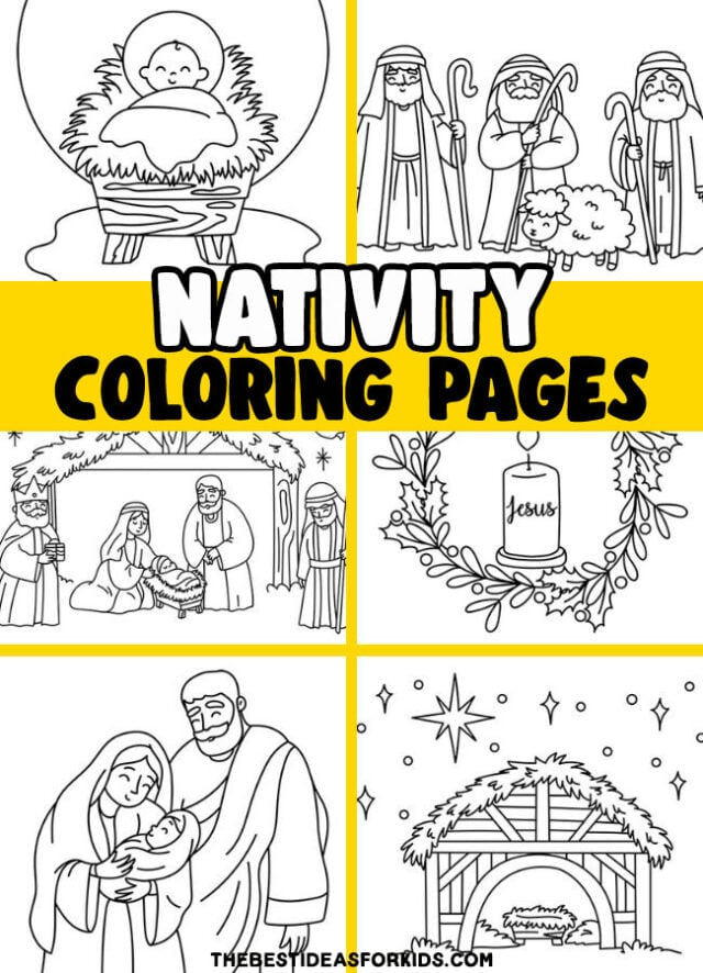 Nativity coloring pages free printables