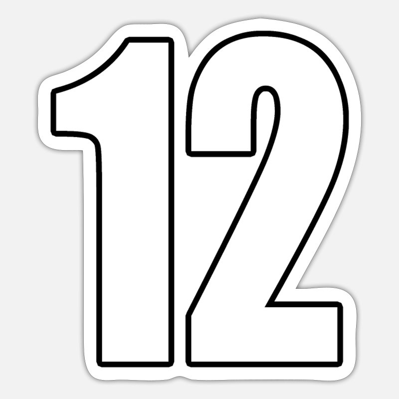 Number number jersey number twelve soccer handball sticker