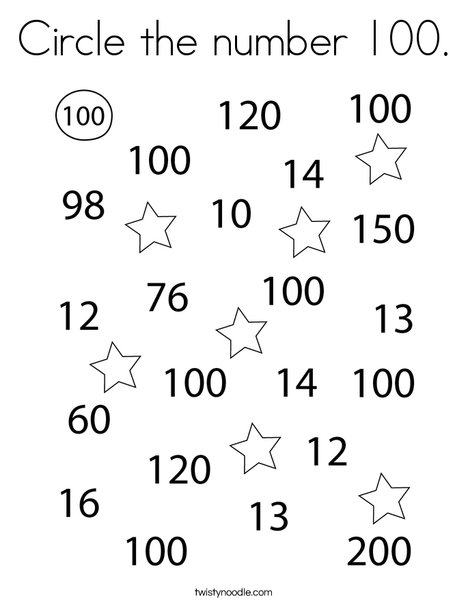 Circle the number coloring page