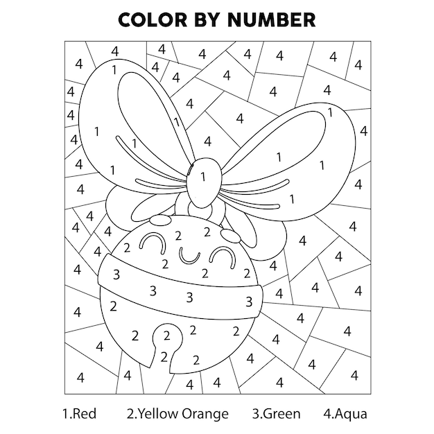 Premium vector christmas color by number coloring page