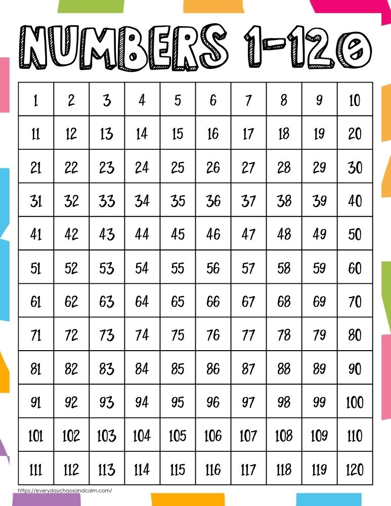 Free chart printable for kids