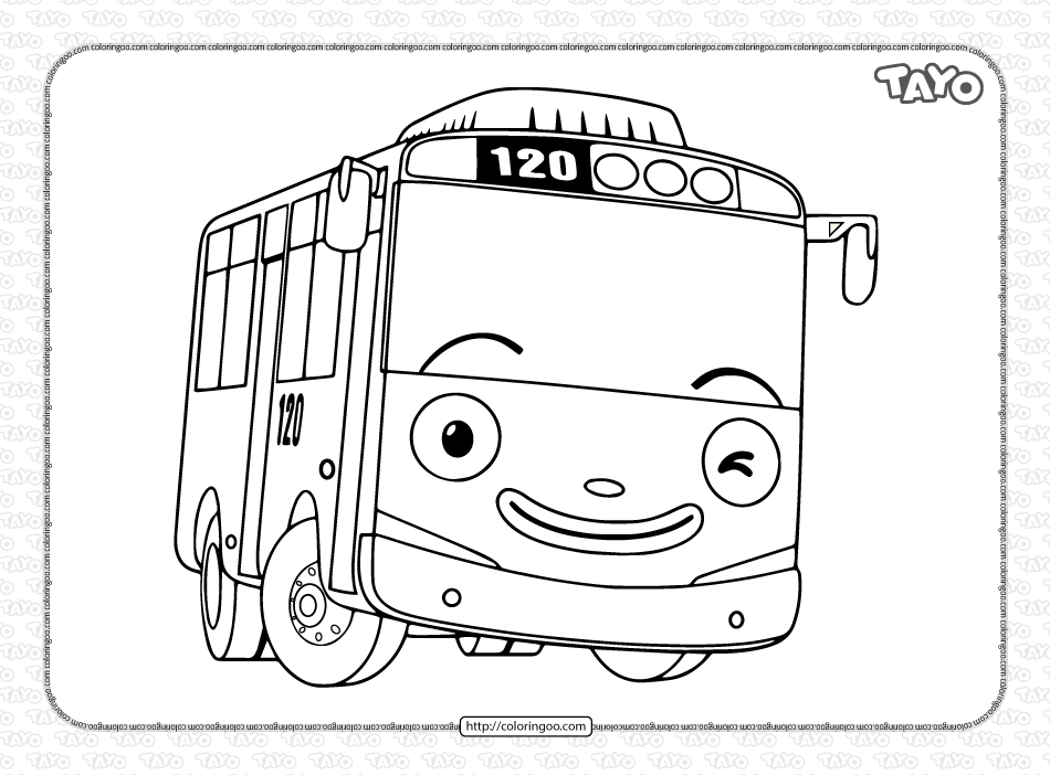 Tayo the little bus coloring page