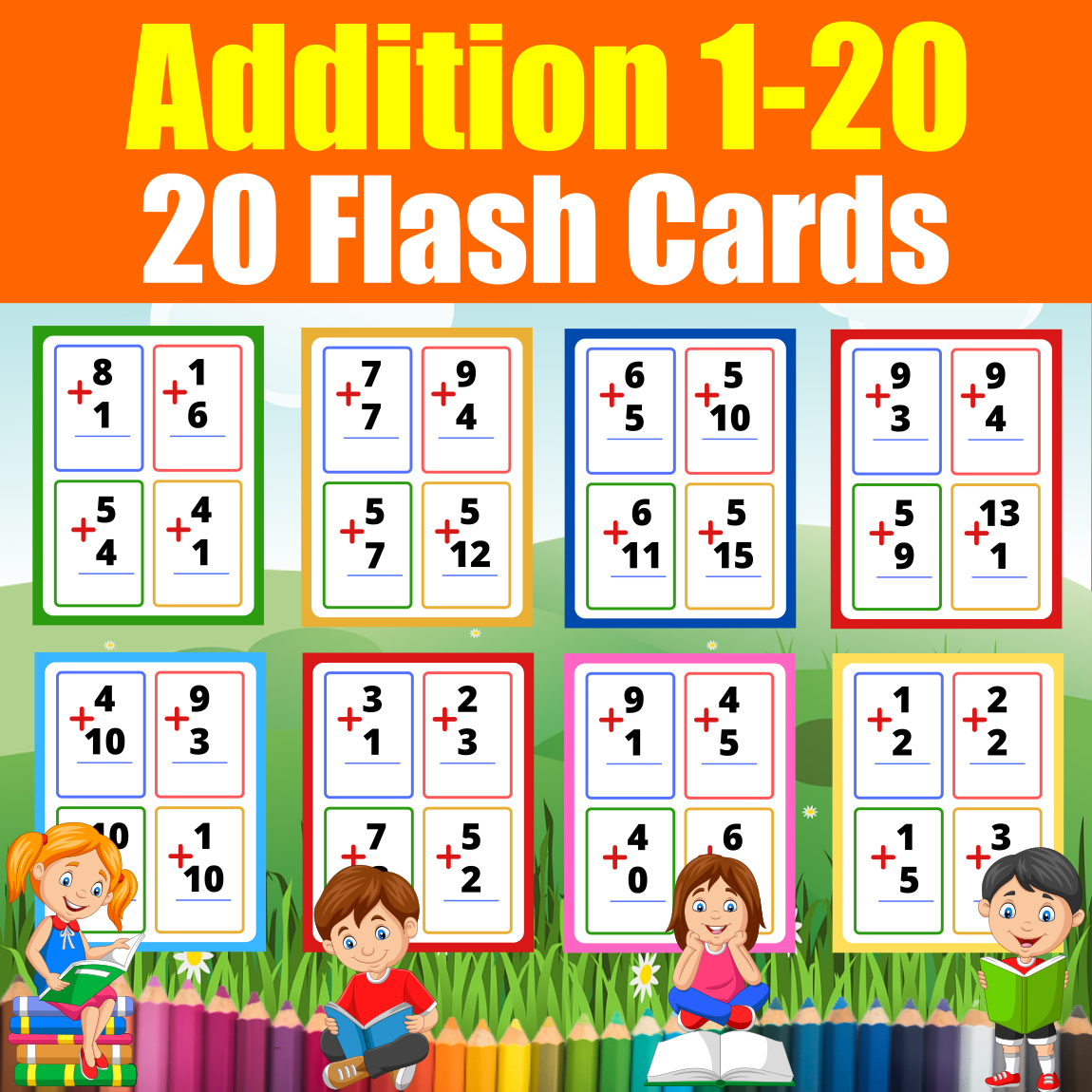 Addition flash cards up to l printable addition practice pages for kids made by teachers