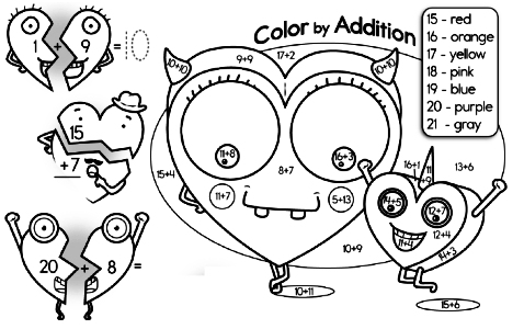 Coloring pages using math that you will want to print