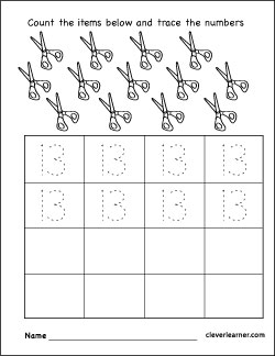 Number writing counting and identification printable worksheets for children