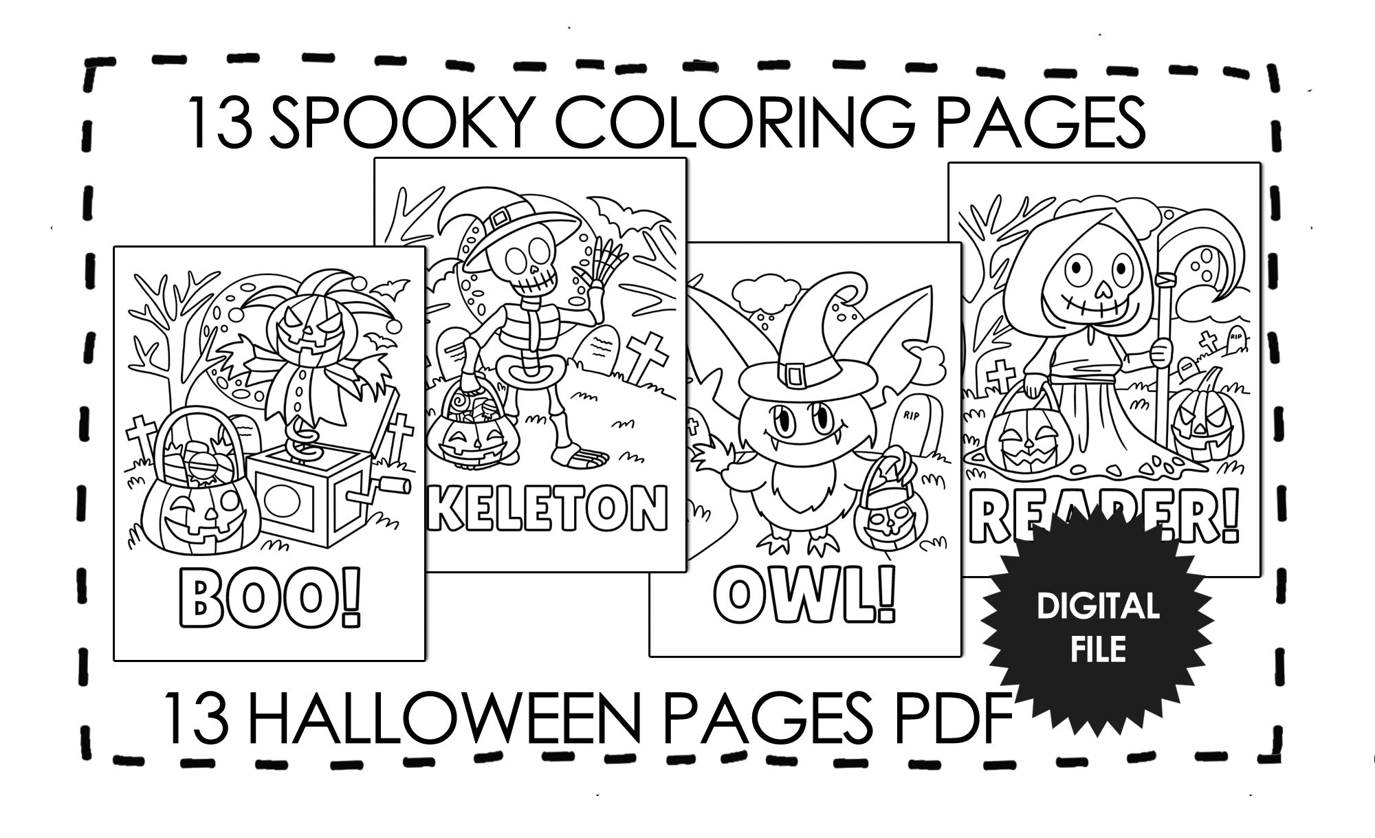 Spooky halloween coloring pages for kids of all ages halloween par â she