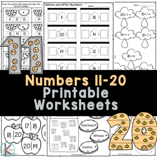 Free kindergarten teen numbers