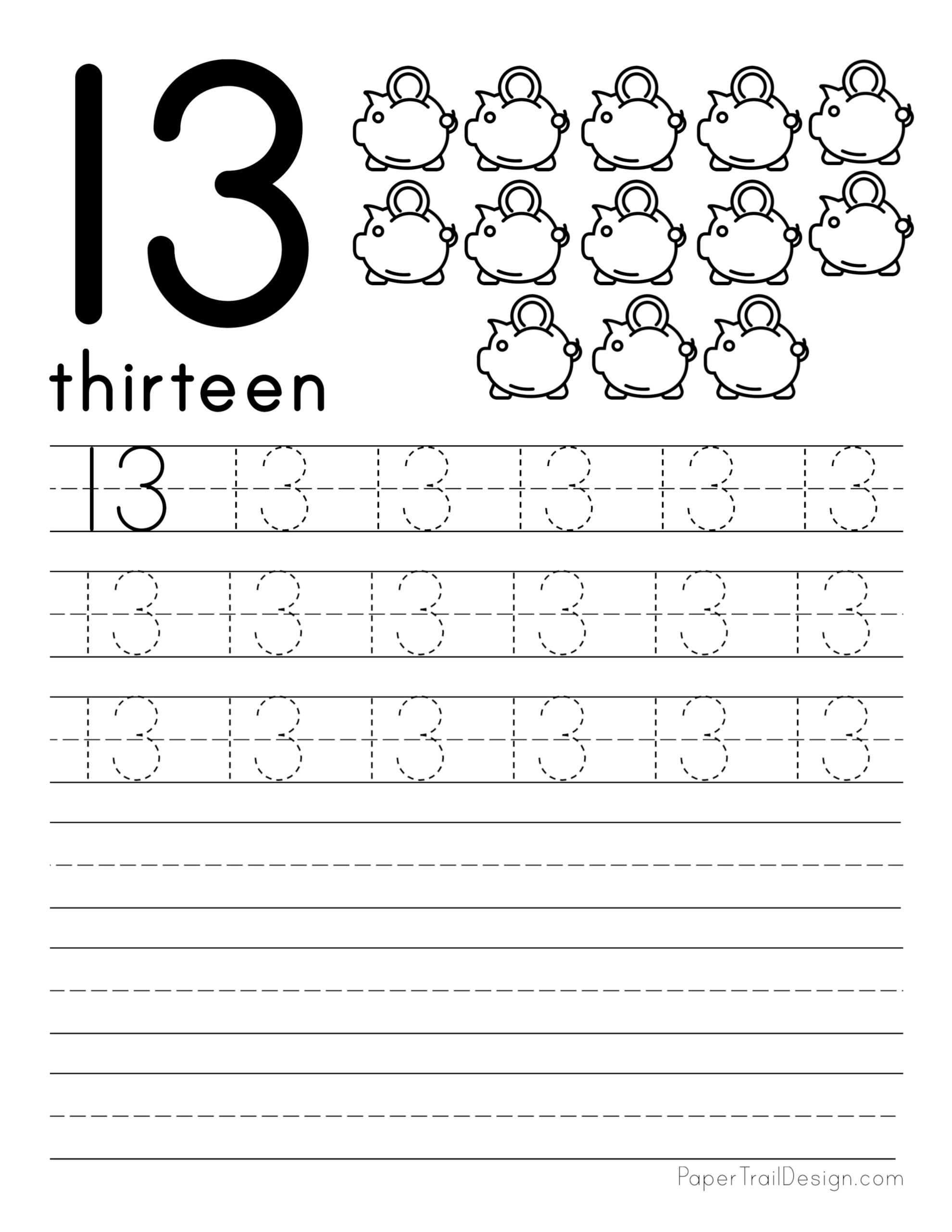 Free number tracing worksheets