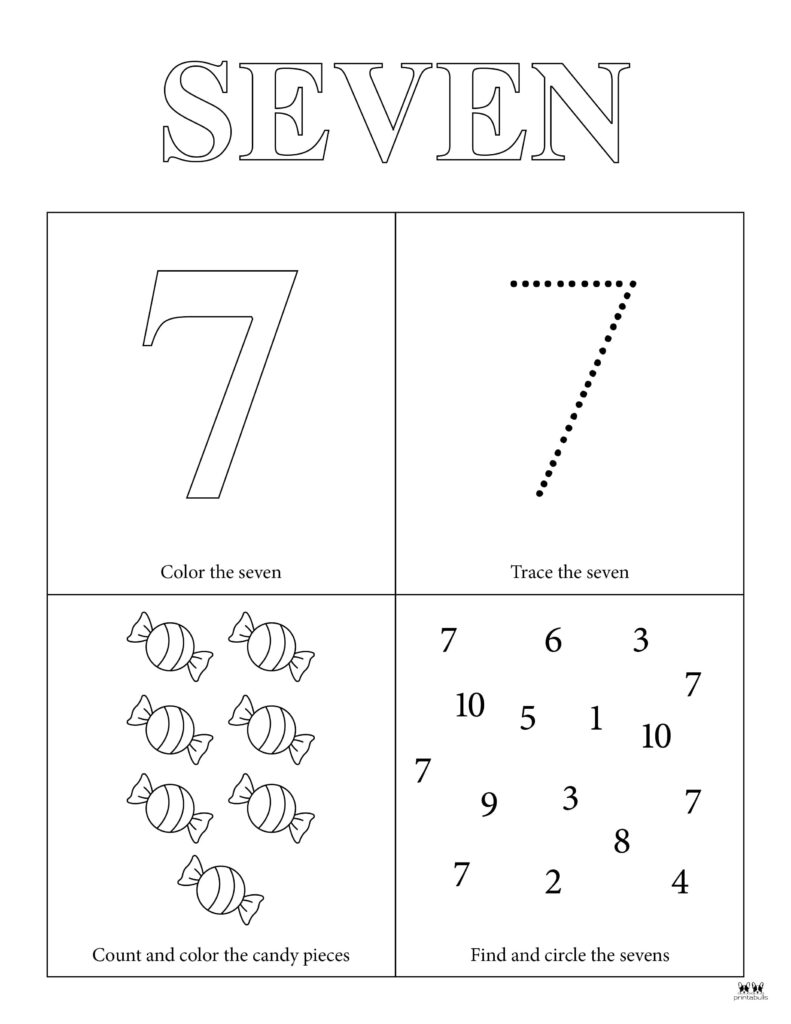 Number tracing worksheets