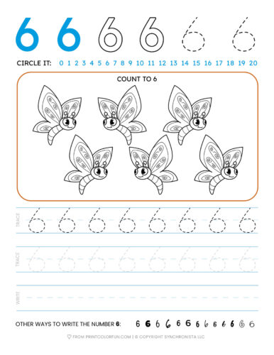 Tracing the number printable activity sheets from to at