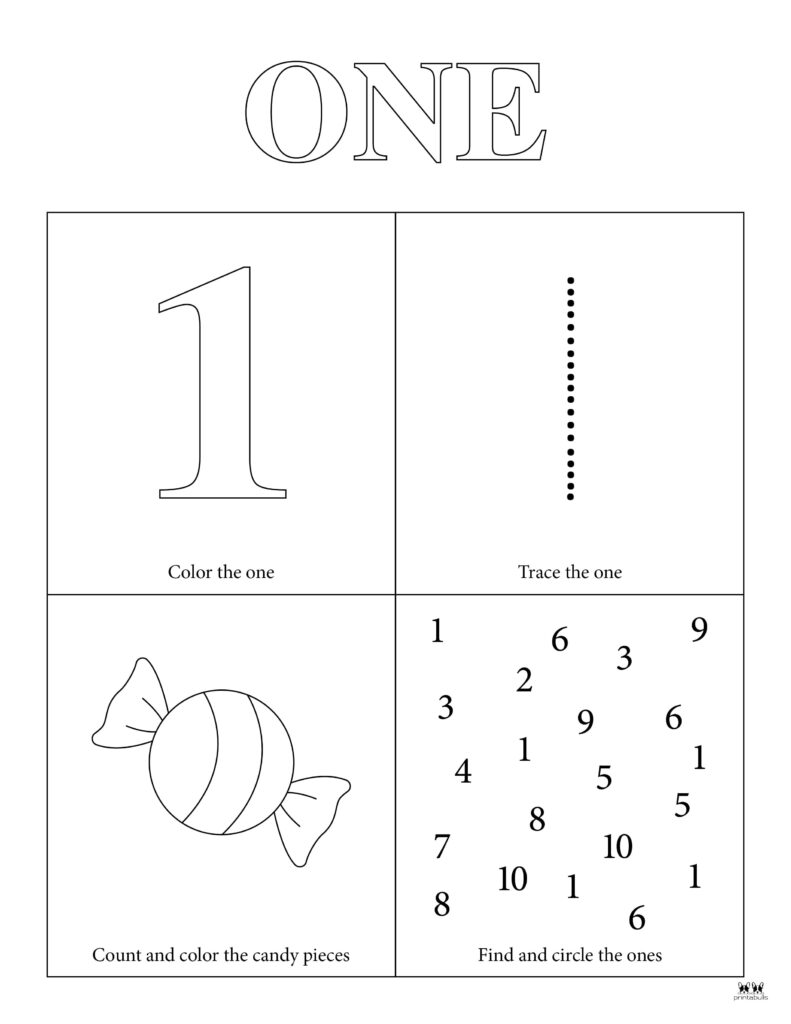 Number tracing worksheets