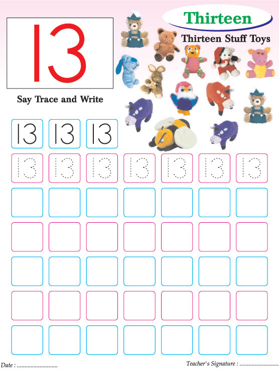 Numbers writing practice worksheet