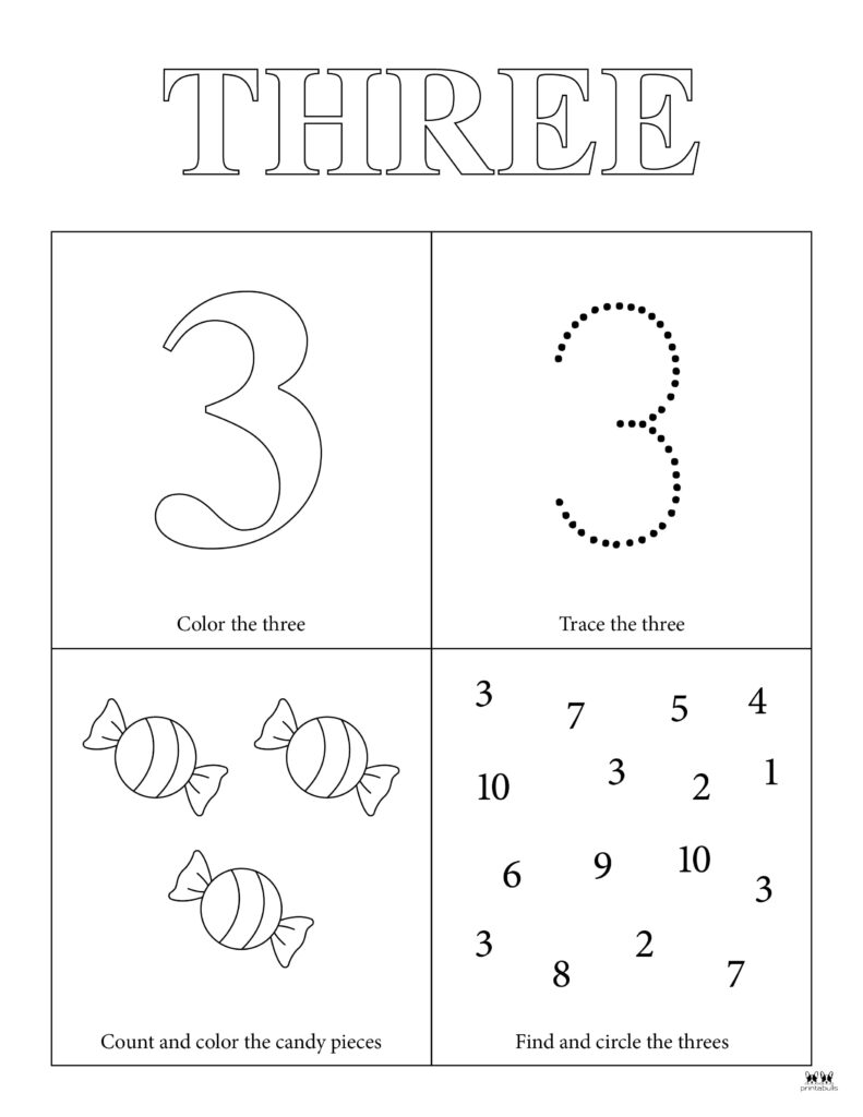 Number tracing worksheets