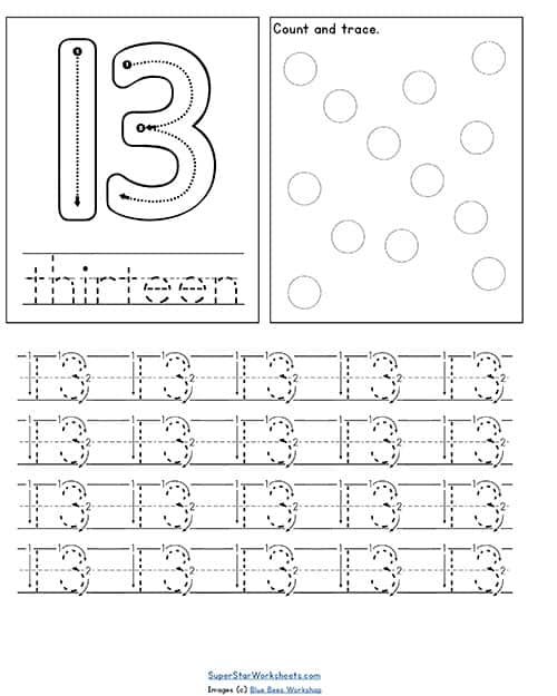 Number handwriting worksheets