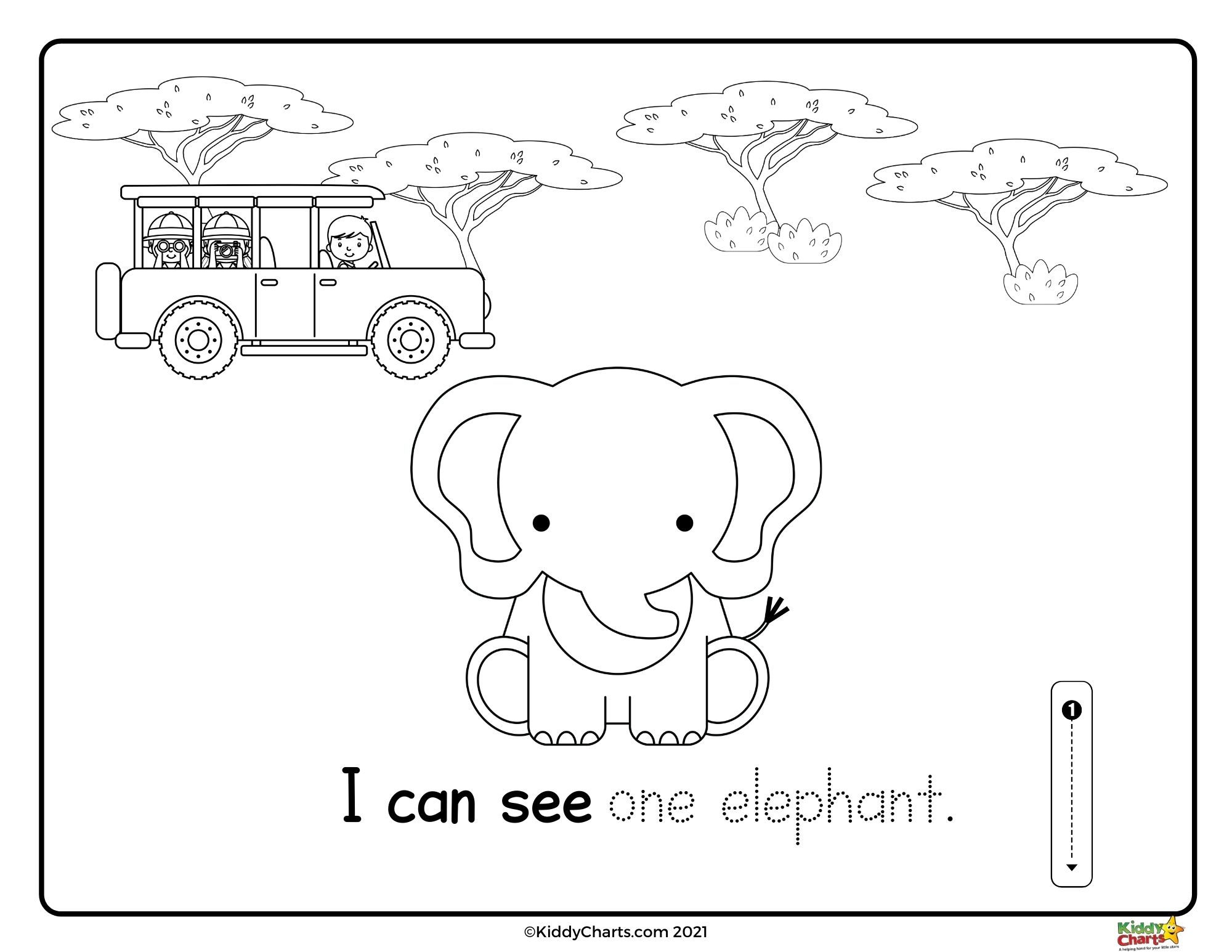 Animal coloring pages animal safari counting coloring pages sheets