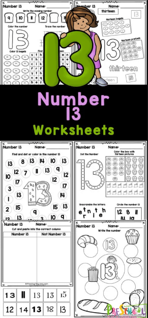 Number thirteen worksheets free homeschool deals