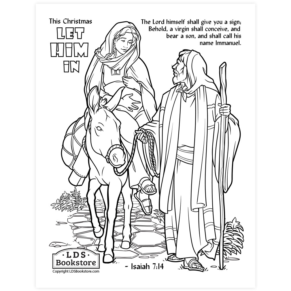 Let him in christmas coloring page