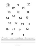 Number worksheets