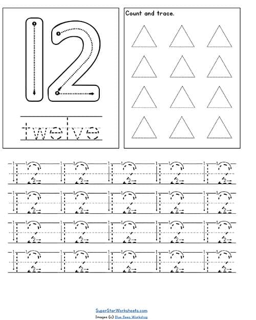 Number handwriting worksheets