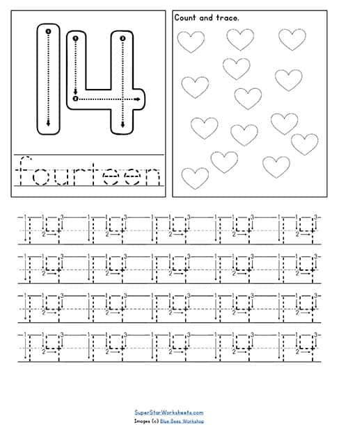 Number handwriting worksheets