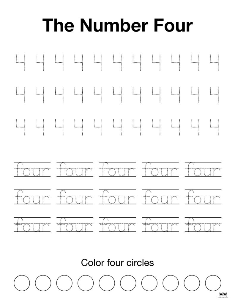 Number tracing worksheets