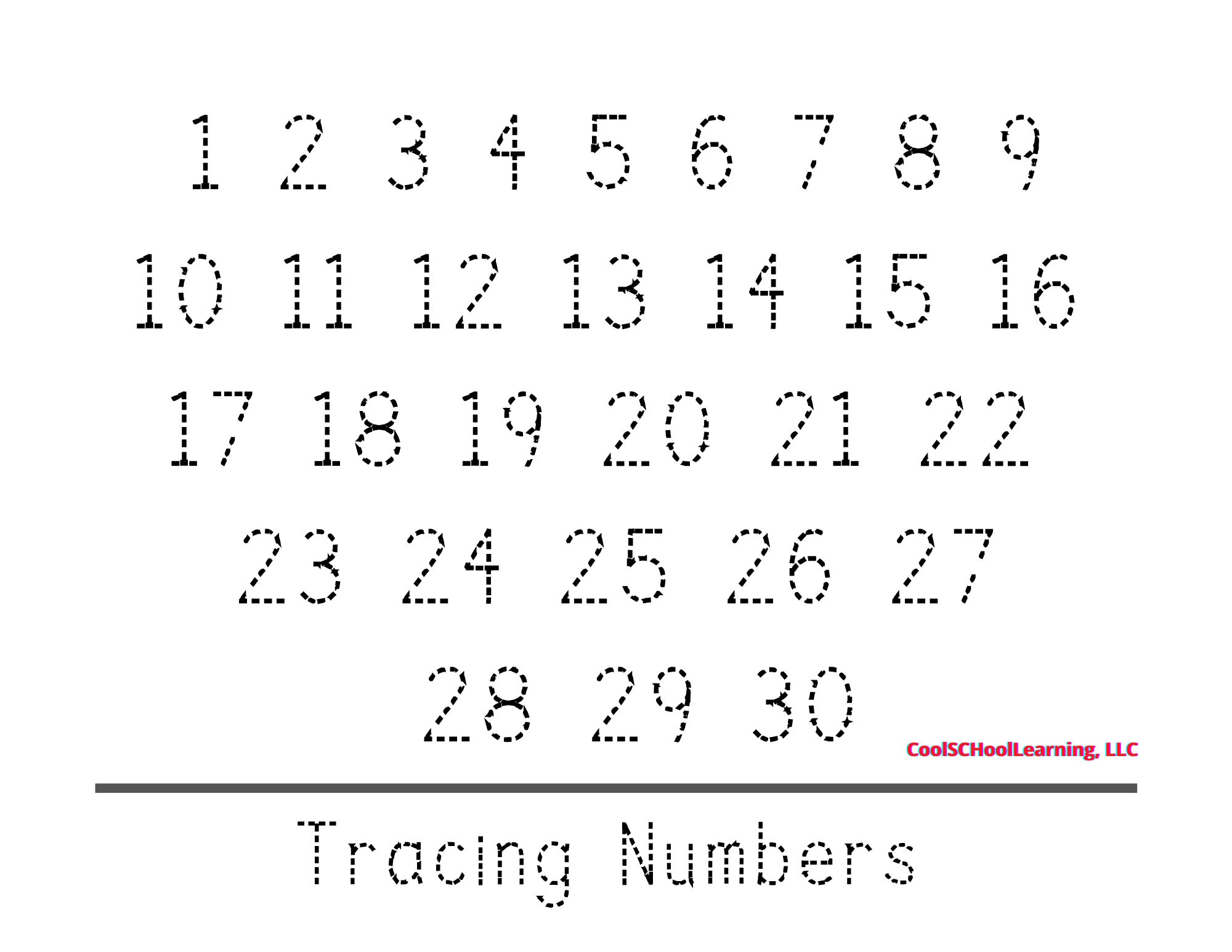 Tracing numbers printable