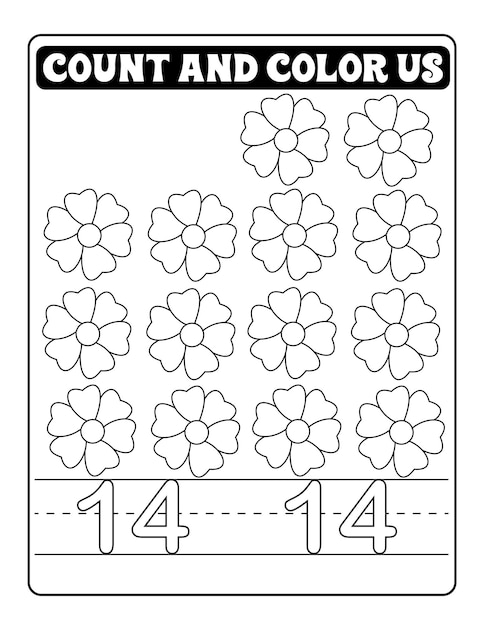 Premium vector counting and number coloring pages