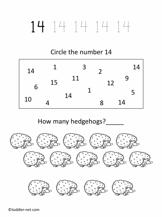 Free printable number worksheet